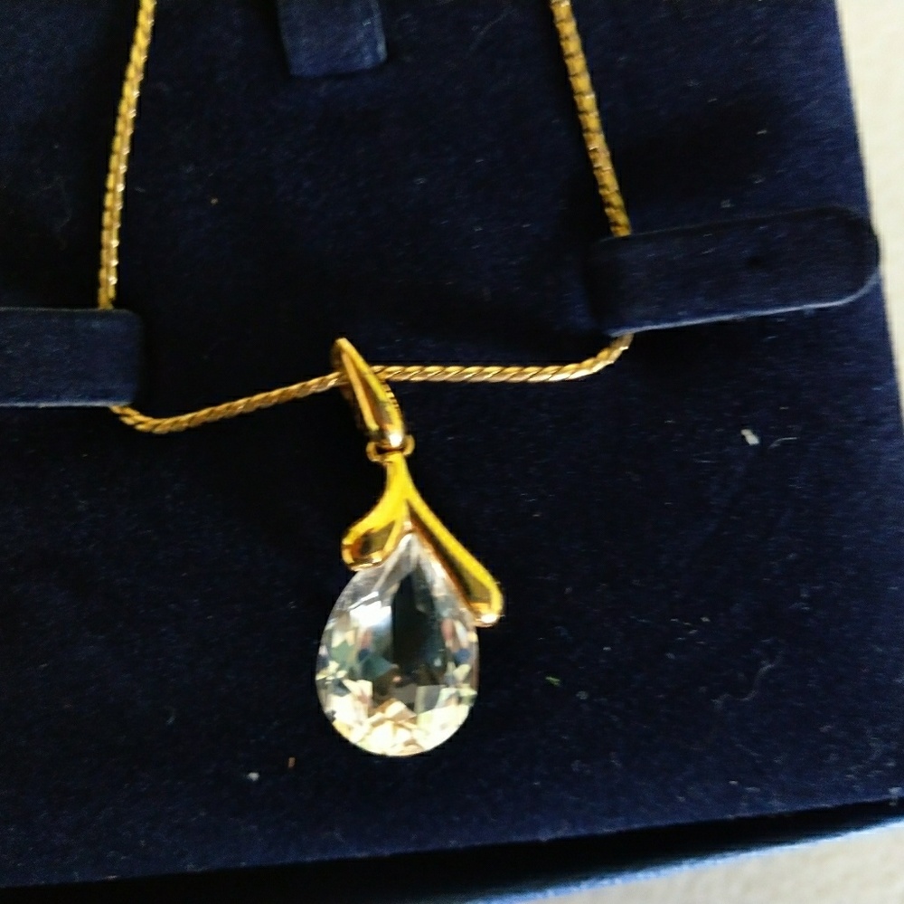 Signed Swarovski vintage teardrop necklace
